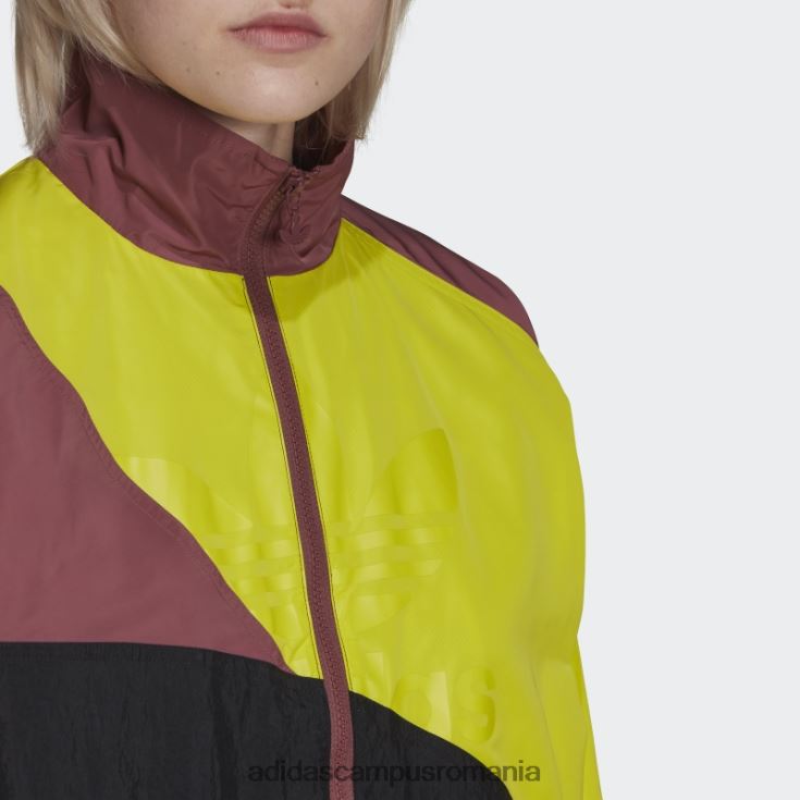 adidas campus romania jachetă neagră adicolor colorblock femei negru/shock slime/burgundy J266N23239