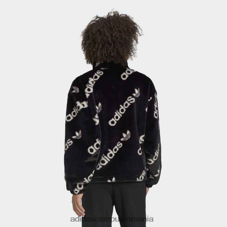 adidas campus romania jachetă neagră de blană artificială femei negru J266N210499