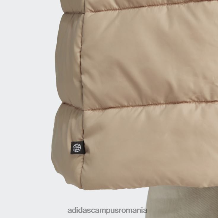adidas campus romania jachetă premium lungă subțire cu glugă bej femei bej J266N217566