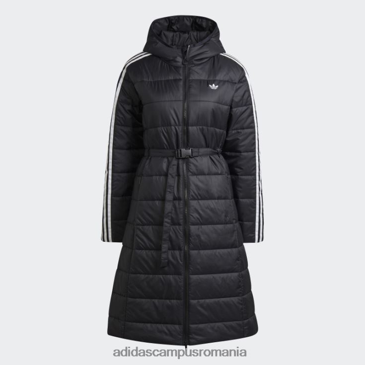 adidas campus romania jachetă premium lungă subțire cu glugă neagră adidas femei negru J266N217532