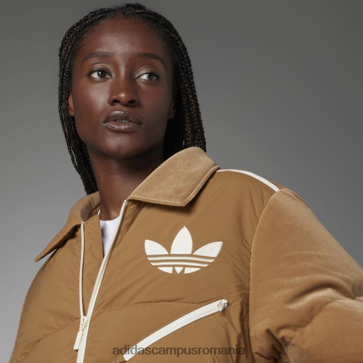 adidas campus romania jachetă puf din catifea maro desert adicolor anii 70 femei desert maro J266N22909