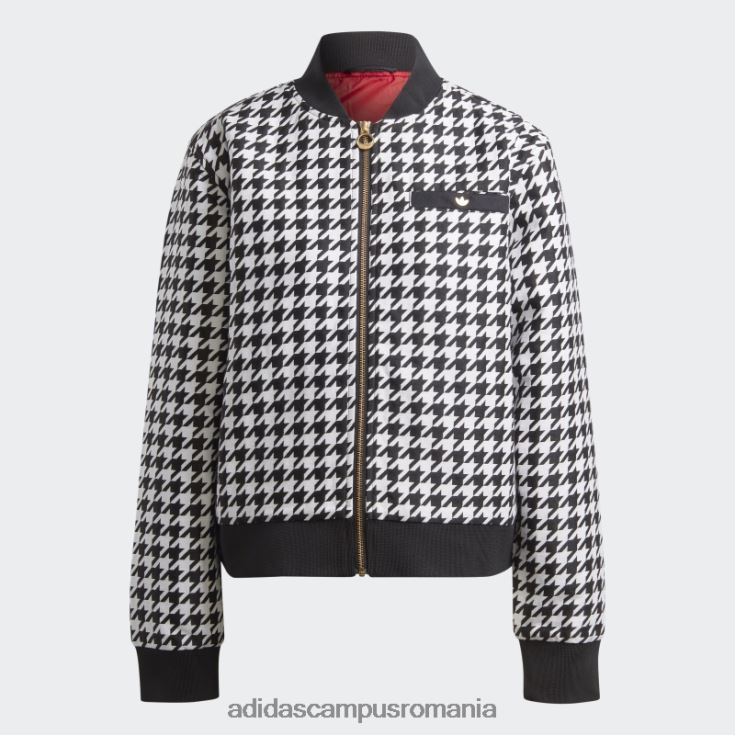 adidas campus romania jacheta din picioare de gaina neagra femei alb negru J266N29019