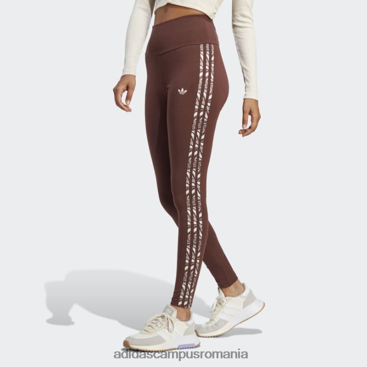 adidas campus romania jambiere cu imprimeu animal abstract auburn femei castaniu J266N216465