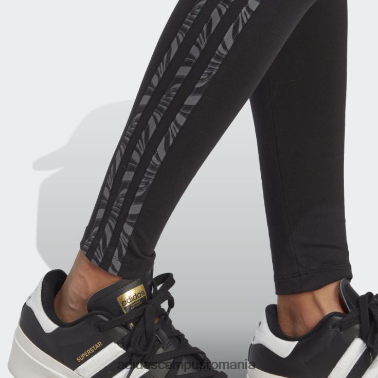 adidas campus romania jambiere cu imprimeu animal abstract negru femei negru J266N29427