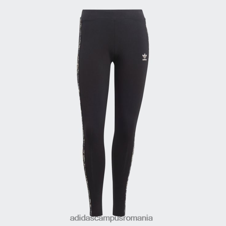 adidas campus romania jambiere negre cu imprimeu cu 3 dungi femei negru/multicolor J266N29701
