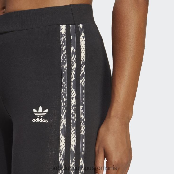 adidas campus romania jambiere negre cu imprimeu cu 3 dungi femei negru/multicolor J266N29701