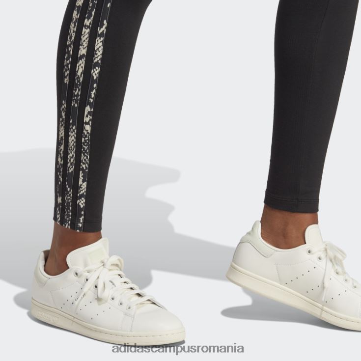 adidas campus romania jambiere negre cu imprimeu cu 3 dungi femei negru/multicolor J266N29701