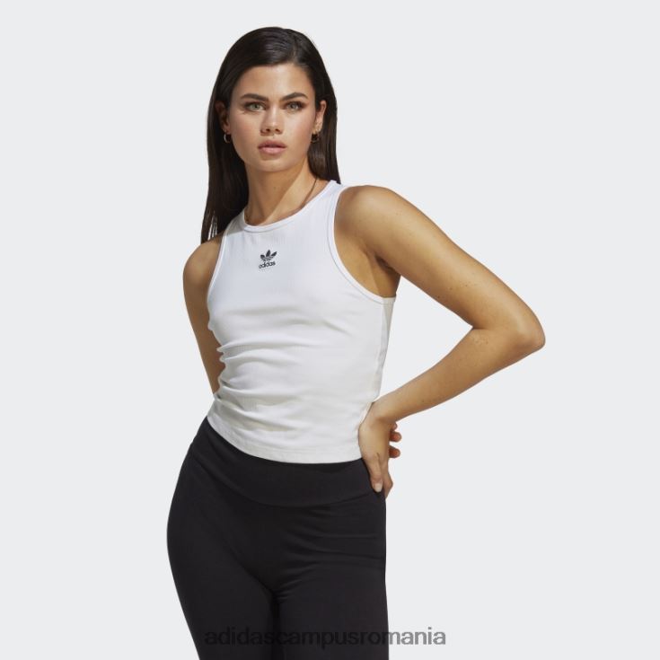 adidas campus romania maiou alb adicolor essentials cu nervuri adidas femei alb J266N22379