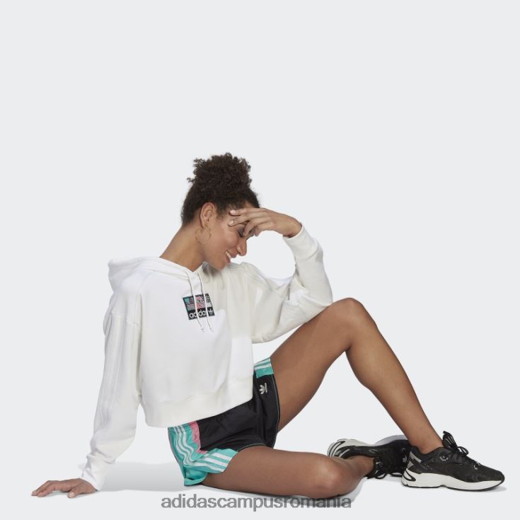 adidas campus romania modă cu hanoracul crop alb femei alb J266N23047