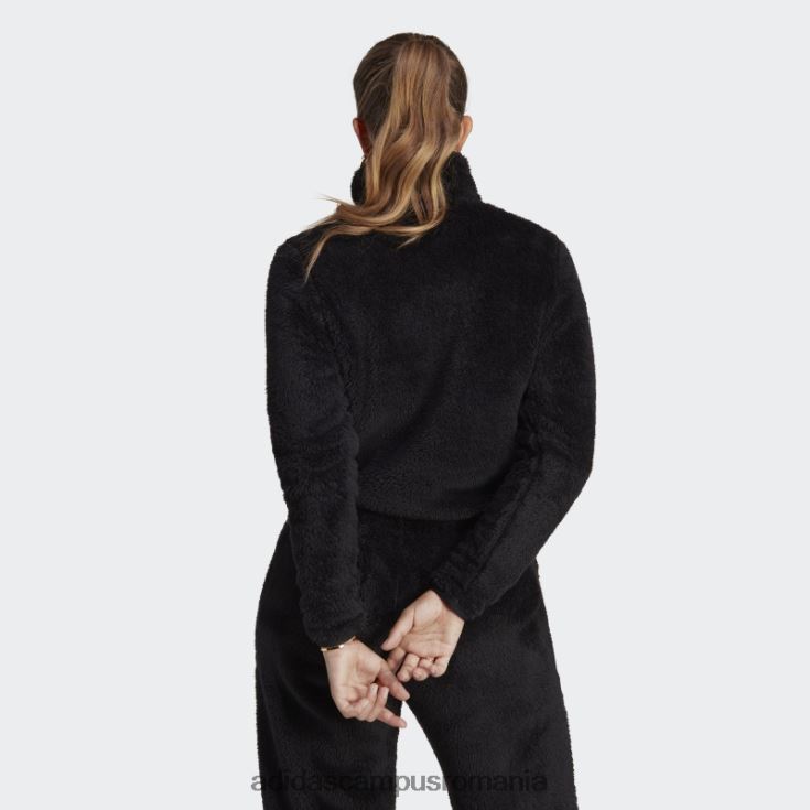 adidas campus romania negru essentials+ pufos teddy top subțire cu fermoar femei negru J266N216487
