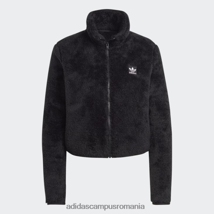 adidas campus romania negru essentials+ pufos teddy top subțire cu fermoar femei negru J266N216487