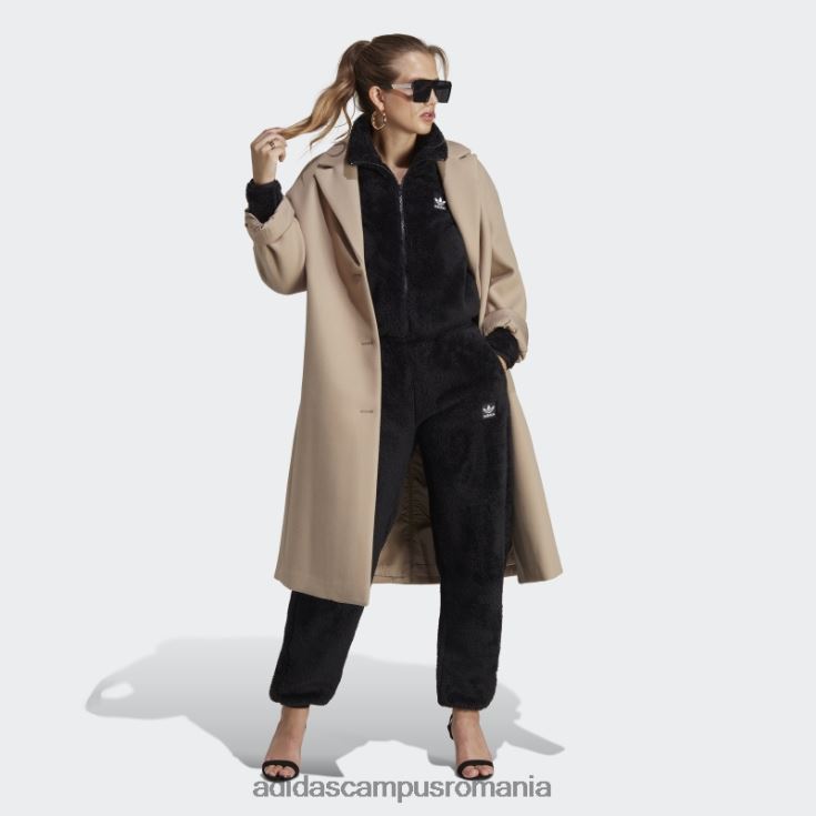 adidas campus romania negru essentials+ pufos teddy top subțire cu fermoar femei negru J266N216487