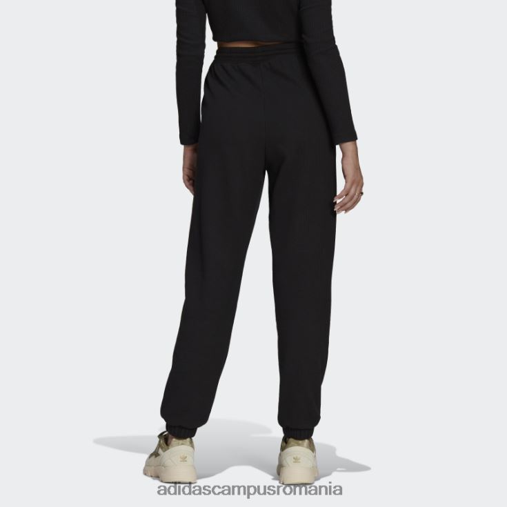 adidas campus romania pantaloni de trening cu mansete cu coaste negre femei negru J266N217536