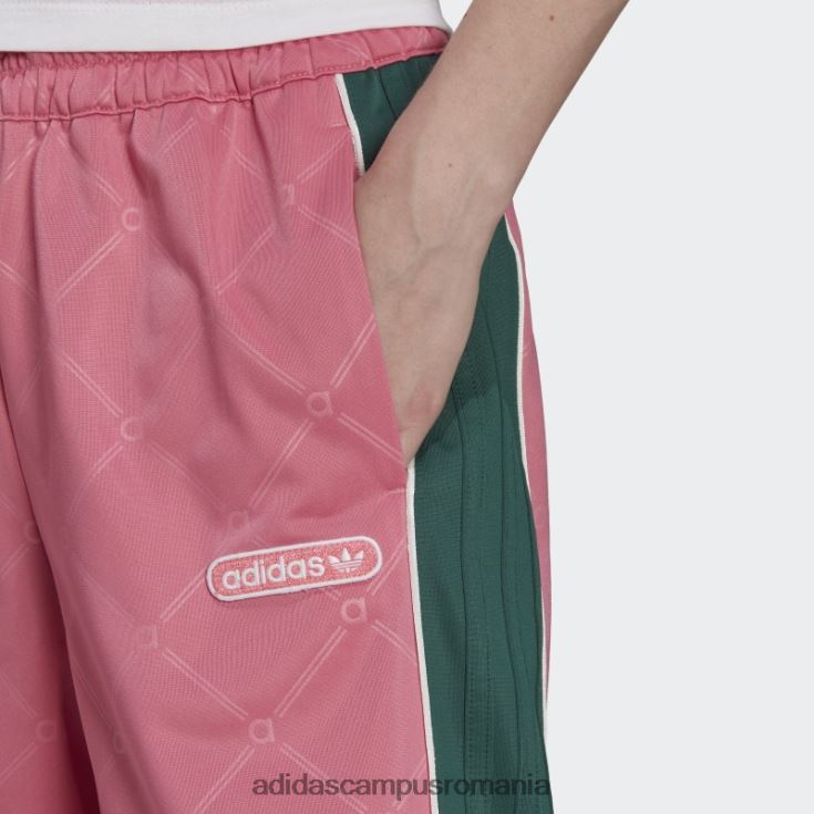 adidas campus romania pantaloni de trening de lux retro trandafir moda femei ton de trandafir/verde J266N217557
