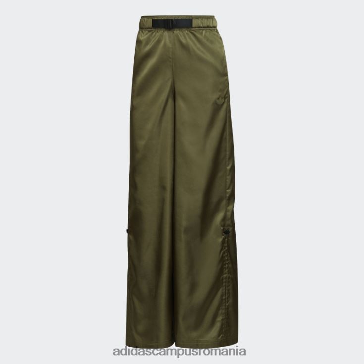 adidas campus romania pantaloni largi din satin olive femei măsline J266N210609