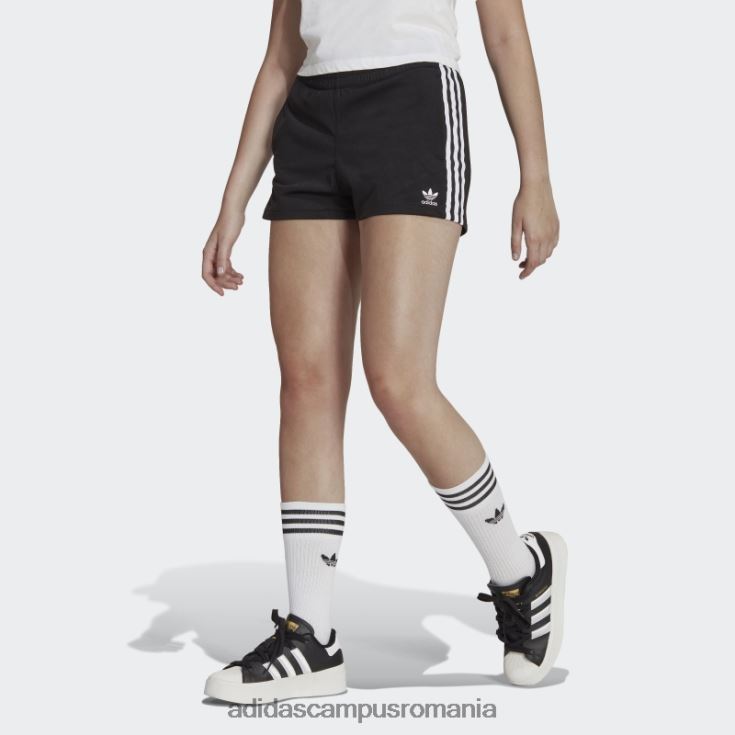 adidas campus romania pantaloni scurți albi cu 3 dungi femei alb negru J266N28850