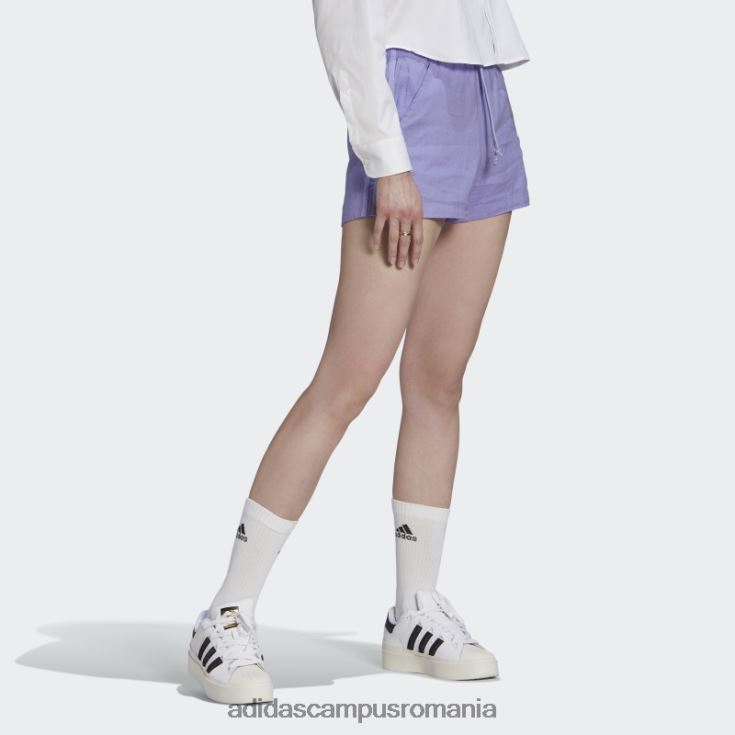 adidas campus romania pantaloni scurți din in violet deschis femei violet deschis J266N217558