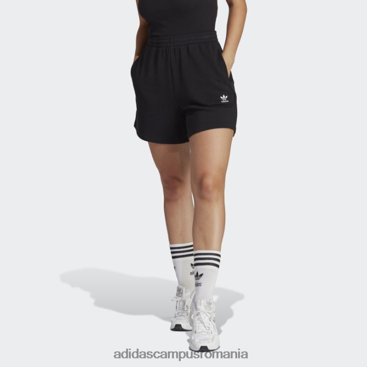 adidas campus romania pantaloni scurți negri din țesătură franțuzească adicolor essentials femei negru J266N22465