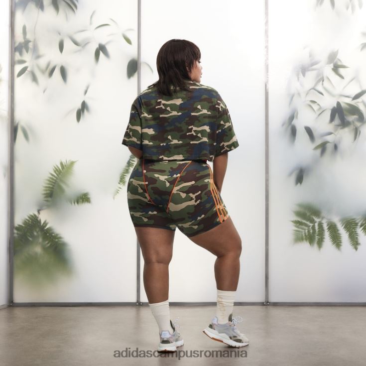 adidas campus romania pantaloni scurți pentru bicicletă de 9 inchi (mărime plus) aop camo femei aop camo/orange J266N23727