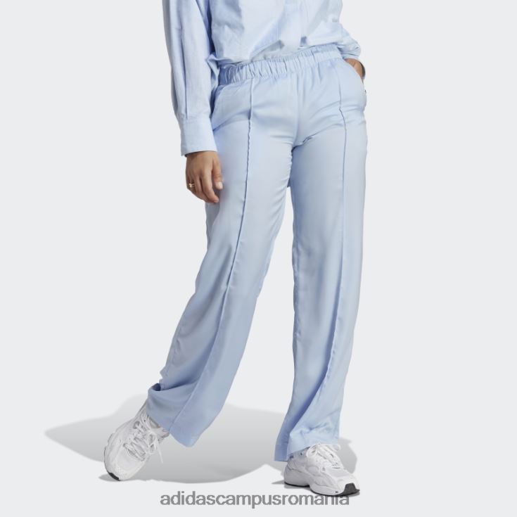 adidas campus romania premium essentials pantaloni din satin albastru alba adidas femei zori albastre J266N217004