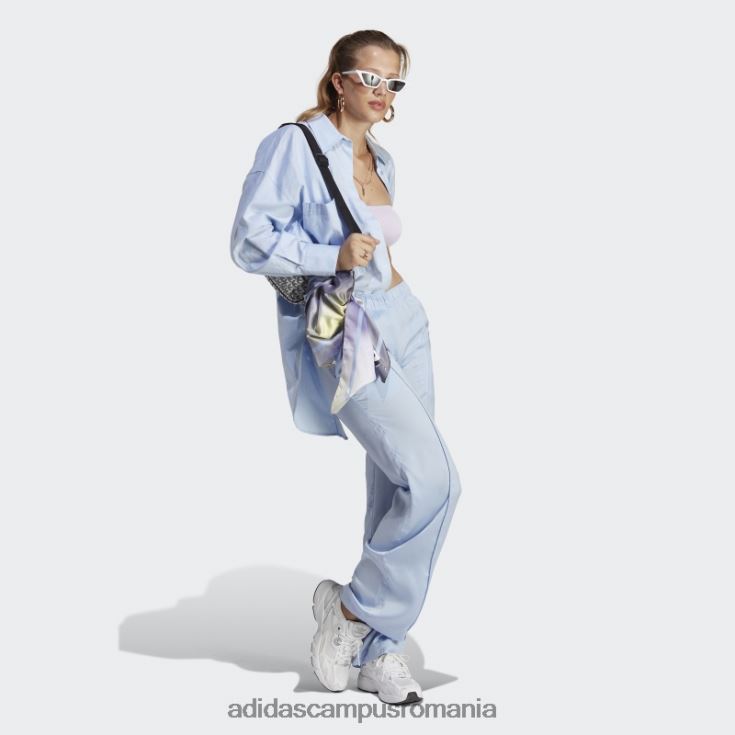 adidas campus romania premium essentials pantaloni din satin albastru alba adidas femei zori albastre J266N217004