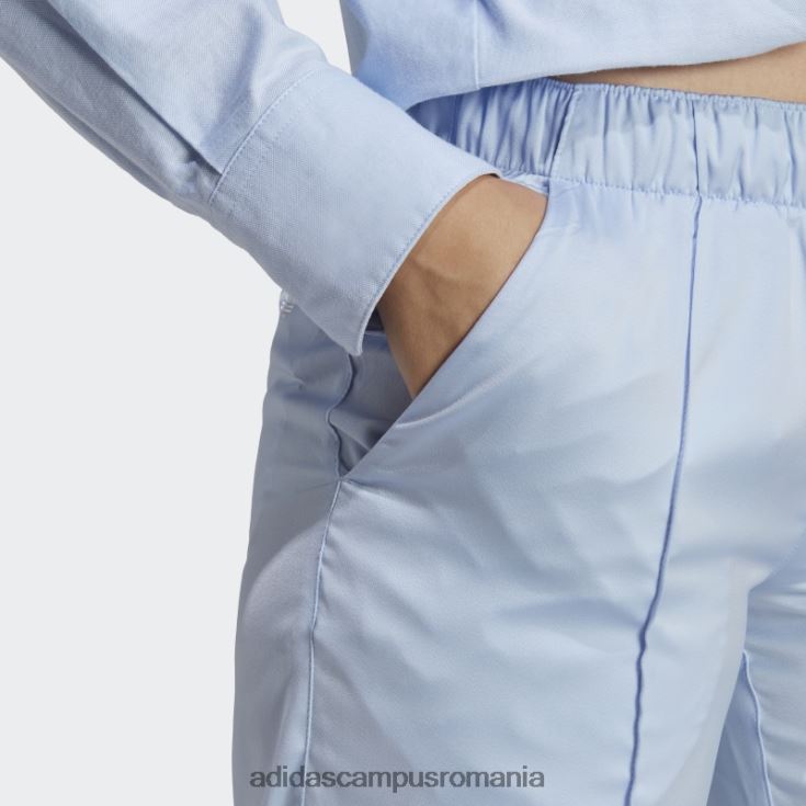 adidas campus romania premium essentials pantaloni din satin albastru alba adidas femei zori albastre J266N217004