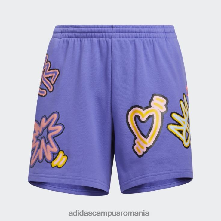 adidas campus romania purple love unește pantaloni scurți largi (plus mărime) adidas femei violet/multicolor J266N210701