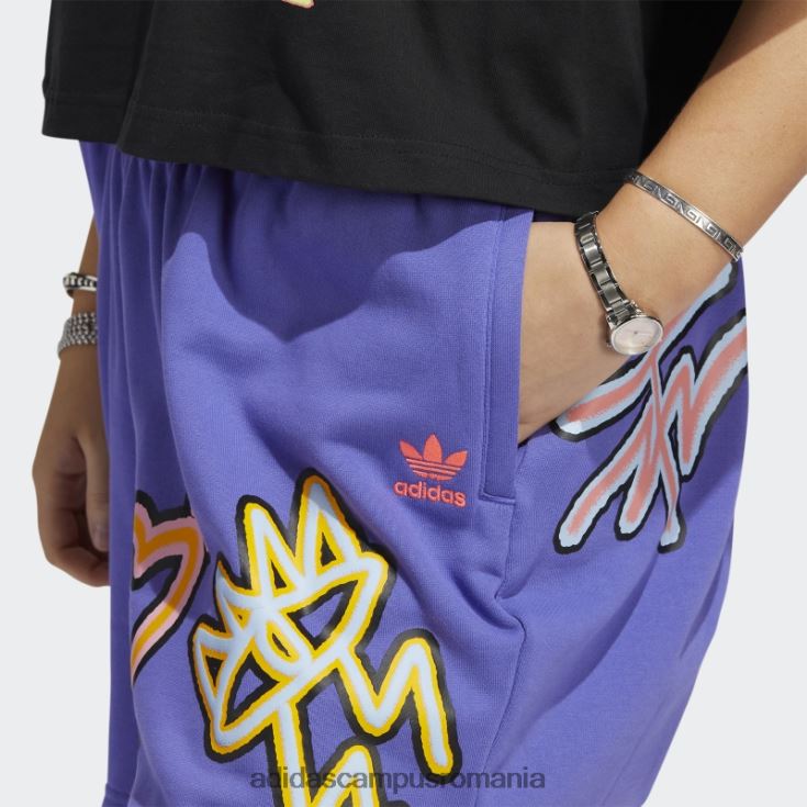 adidas campus romania purple love unește pantaloni scurți largi (plus mărime) adidas femei violet/multicolor J266N210701