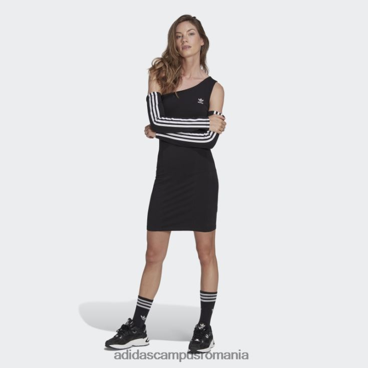 adidas campus romania rochie neagră cu mânecă lungă, cu decupaj central, adidas femei negru J266N216851
