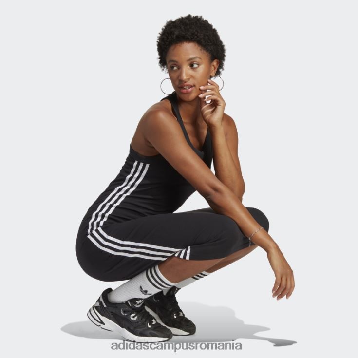 adidas campus romania rochie tanc lunga neagra adicolor classics cu 3 dungi femei negru J266N216703