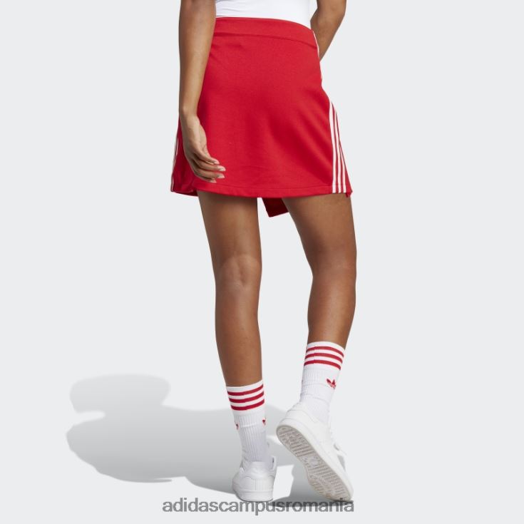 adidas campus romania scarlet adicolor classics fustă scurtă înfășurată cu 3 dungi femei stacojiu J266N29047
