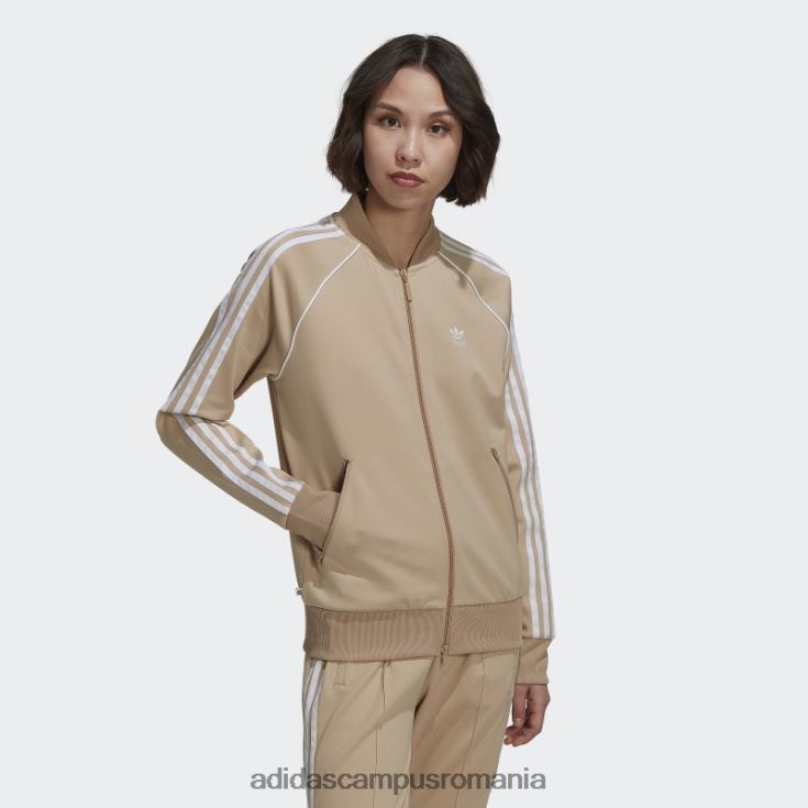 adidas campus romania top bej primeblue sst track top femei bej J266N216474