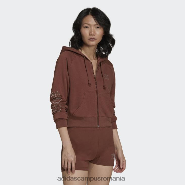 adidas campus romania top cropped de lux maro pământ 2000 femei maro pământ J266N217562