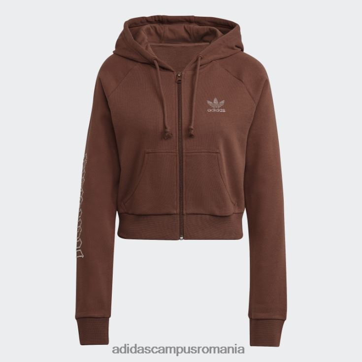 adidas campus romania top cropped de lux maro pământ 2000 femei maro pământ J266N217562