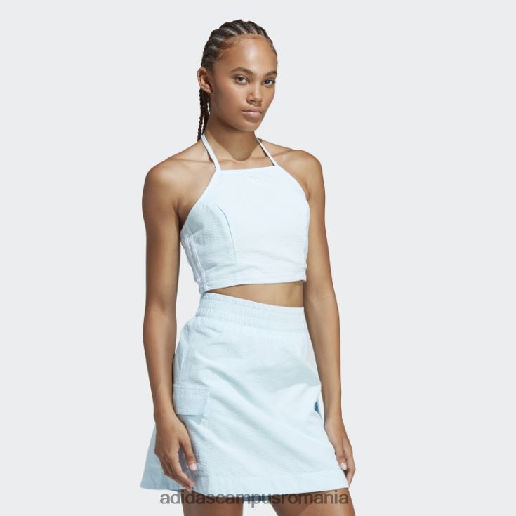 adidas campus romania top cu decolteu din popelin adicolor classics albastru femei albastru J266N210378