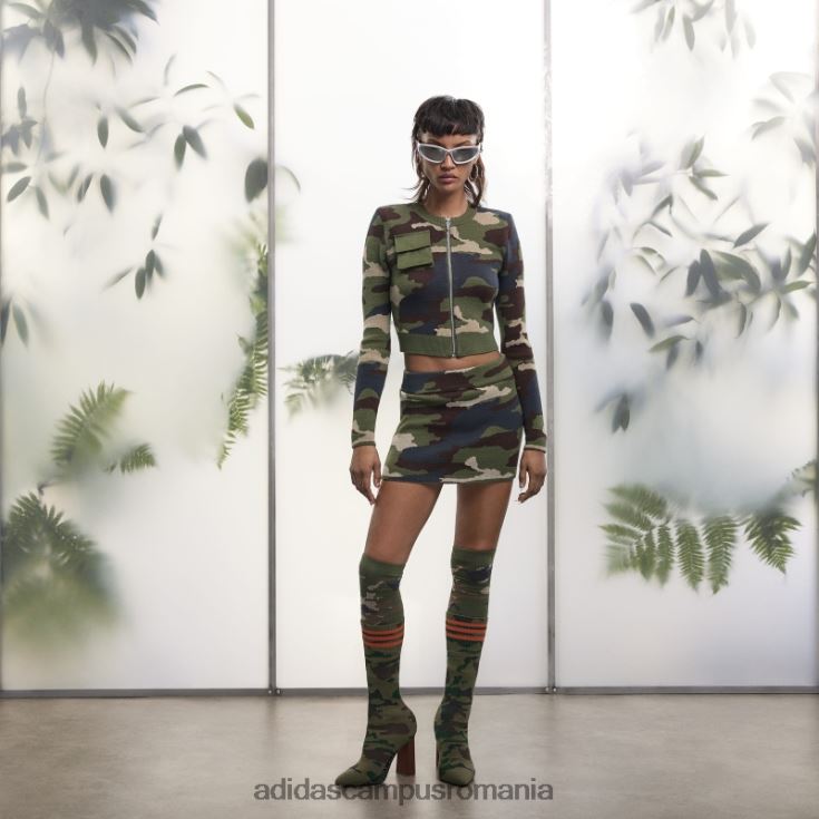 adidas campus romania top cu mânecă lungă cu nervuri aop camo fashion femei aop camo J266N22551