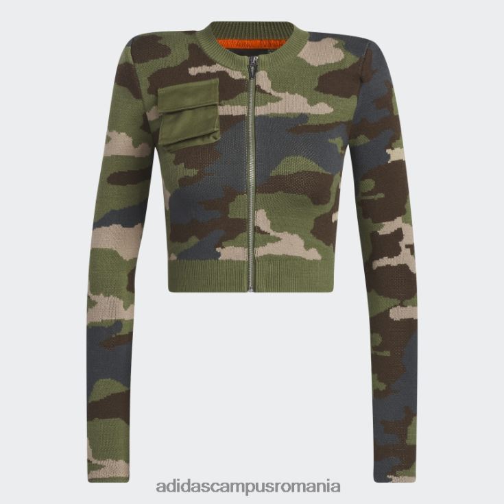 adidas campus romania top cu mânecă lungă cu nervuri aop camo fashion femei aop camo J266N22551