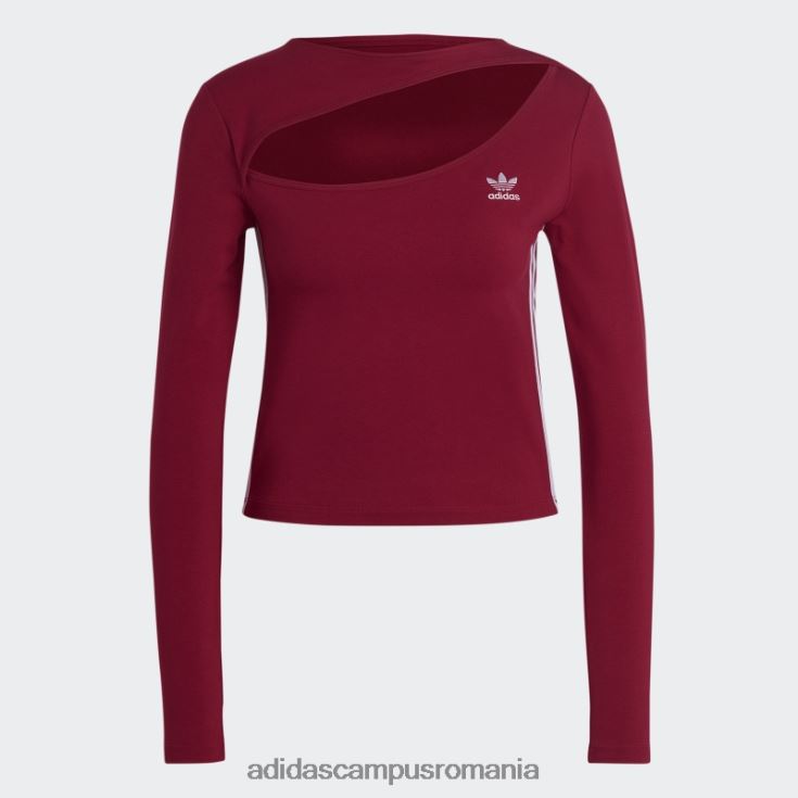 adidas campus romania top decupat în centrul scenei burgundy femei Burgundia J266N216768
