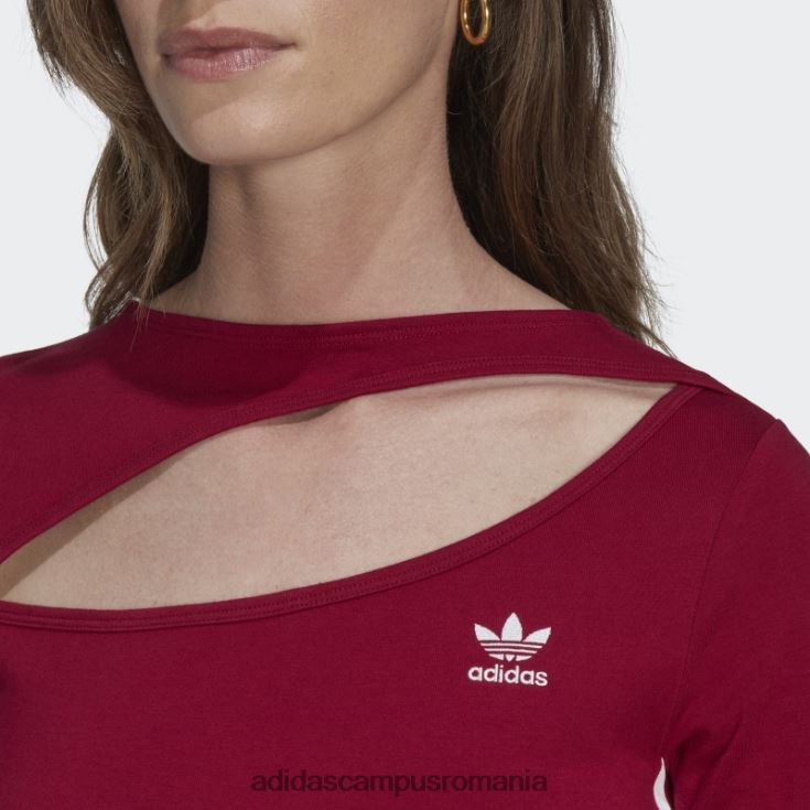 adidas campus romania top decupat în centrul scenei burgundy femei Burgundia J266N216768