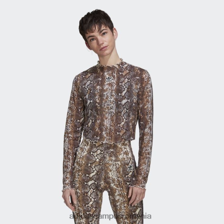 adidas campus romania top din plasă de șarpe alb femei alb J266N22878