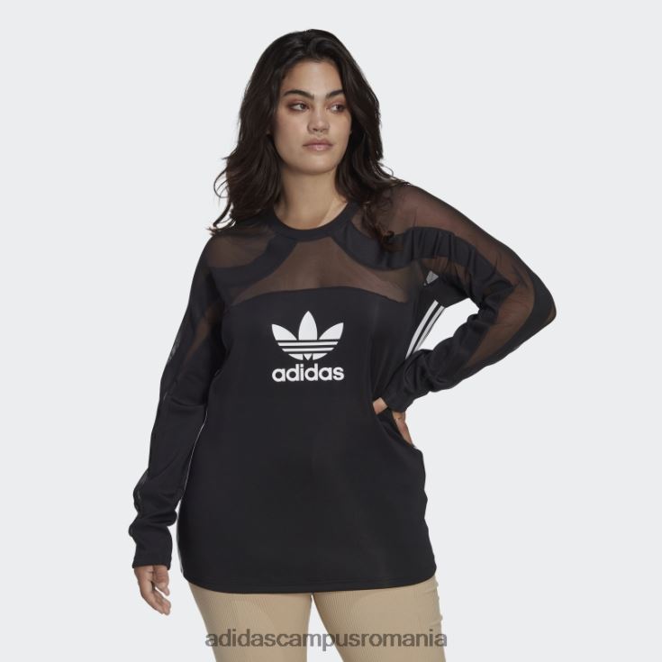 adidas campus romania top negru din plasă centrală (mărime plus) femei negru J266N210541