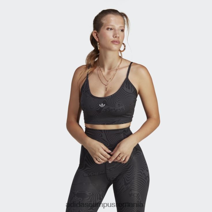 adidas campus romania top sutien cu imprimeu marmură carbon femei carbon/negru J266N29365