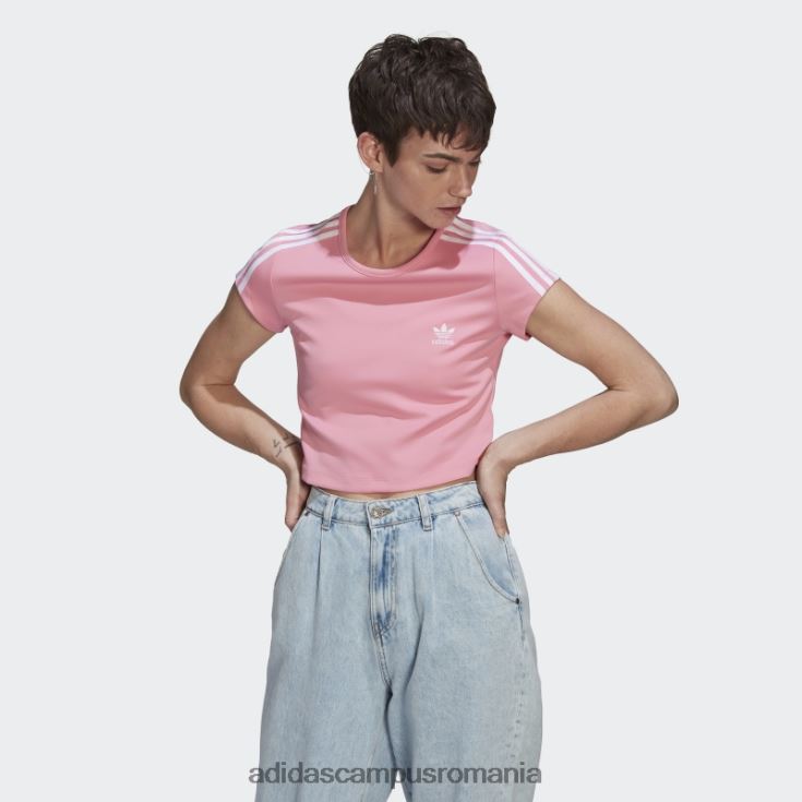 adidas campus romania tricou adicolor classics crop 3-stripes roz adidas femei roz J266N210206