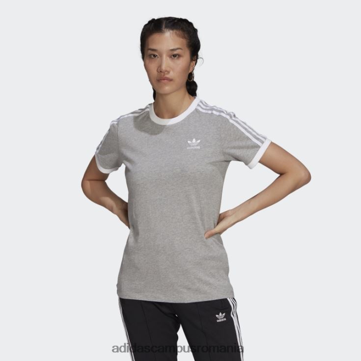 adidas campus romania tricou adicolor classics gri mediu cu 3 dungi femei gri mediu J266N29947