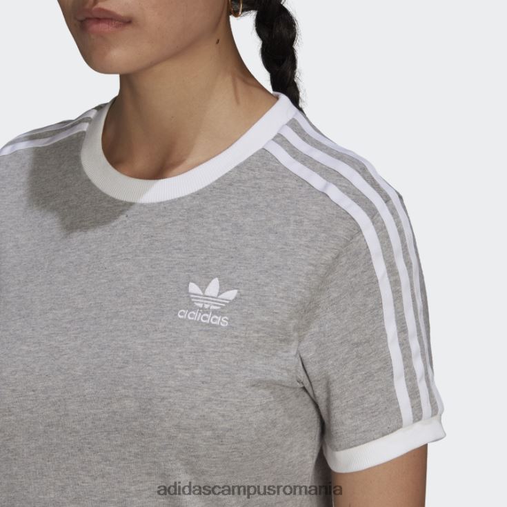 adidas campus romania tricou adicolor classics gri mediu cu 3 dungi femei gri mediu J266N29947