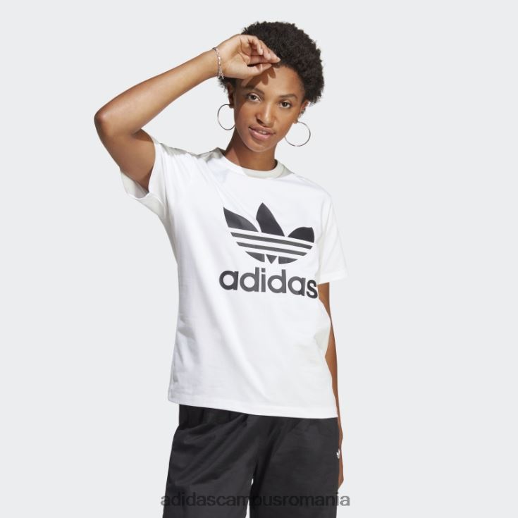 adidas campus romania tricou alb adicolor classics trefoil femei alb J266N22254