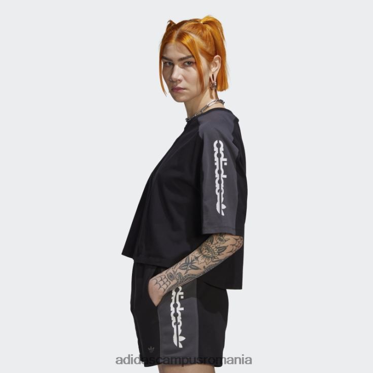 adidas campus romania tricou crop cu grafic blocat negru femei negru J266N217551