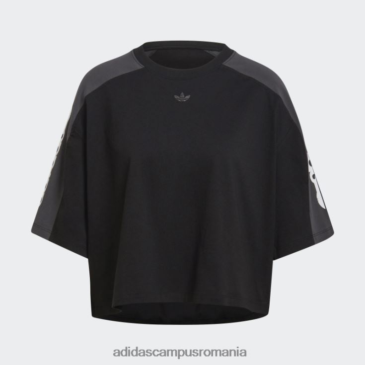 adidas campus romania tricou crop cu grafic blocat negru femei negru J266N217551