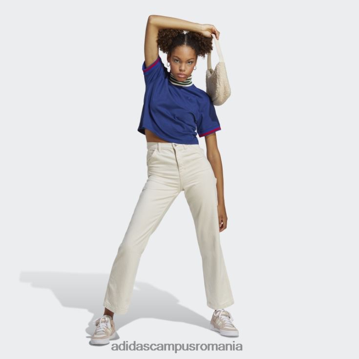 adidas campus romania tricou crop guler coasta albastru victorie femei albastru victorie J266N210735