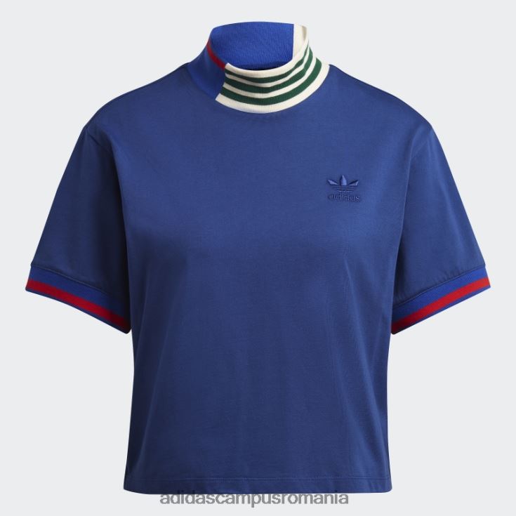 adidas campus romania tricou crop guler coasta albastru victorie femei albastru victorie J266N210735